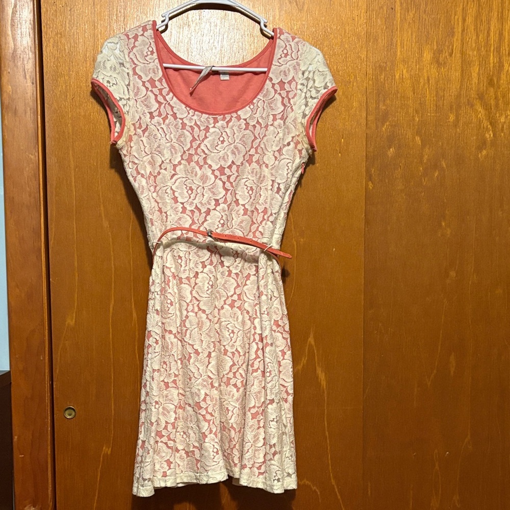 Lace Belted Dress